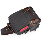 Black Canvas Chest Bag Shoulder Bag Backpack