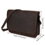 Dark Brown Genuine Vintage Leather Factory Price Men's Sling Messenger Bag Crossbody