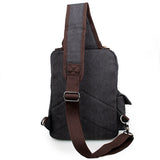 Black Canvas Chest Bag Shoulder Bag Backpack