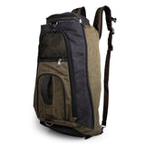 Army Green+Black Durable Canvas Multifunction Mountainnering Rucksack for Laptop