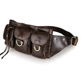 Dark Coffee Vintage Leather New Fashion Unisex Waist Bag Fanny Pack Purse Waist Bag Comfortable