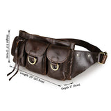 Dark Coffee Vintage Leather New Fashion Unisex Waist Bag Fanny Pack Purse Waist Bag Comfortable