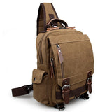 Coffee Canvas Chest Bag Sling Bag for Boy