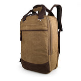 Popular Top Quality Canvas Coffee-Brown Large Capacity Mens Backpack Tote Bag