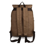 Durable Canvas Rope Top Clousre Laptop Backpack Book Knapsack Coffee