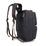 Black Canvas Backpack Men Tote Bag