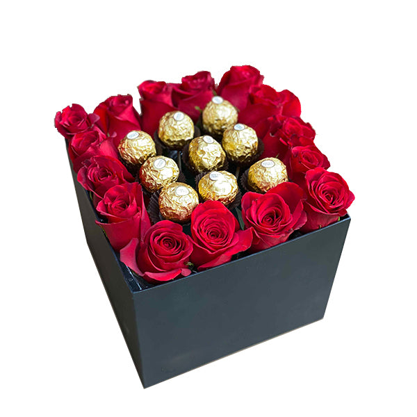 Rose and chocolate box