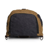 Multifunction Black+Brown Durable Canvas Sport Backpack for Sports