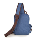 Blue Canvas Chest Bag Shoulder Bag Backpack