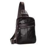 Vintage Leather Fashion Men Coffee Chest Bag Backpack