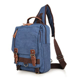 Blue Canvas Chest Bag Shoulder Bag Backpack
