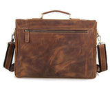 Classic Men's Vintage Crazy Horse Leather Briefcase Messenger Bag