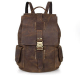 Stylish Men's Vintage Leather Travel Hiking Backpack Bag