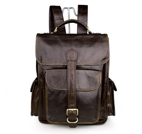 Beautiful Student's Leather Hiking School Backpack