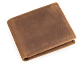 Men's Vintage Crazy Horse Leather Credit Card Holder Wallet