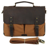 Fashionable Business Men's Canvas And Leather Travel Shoulder Bag