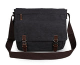 High Quality Men's Leather Trimming Canvas Travel Bookbag