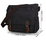 High Quality Men's Leather Trimming Canvas Travel Bookbag