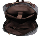 Black Canvas Rucksack Bookbag Travel Backpack