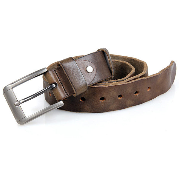 Coffee Fashion Durable Vegetable Leather Belt with Cutting Machine