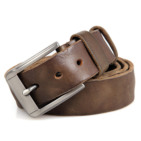 Coffee Fashion Durable Vegetable Leather Belt with Cutting Machine